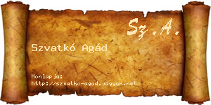 Szvatkó Agád névjegykártya